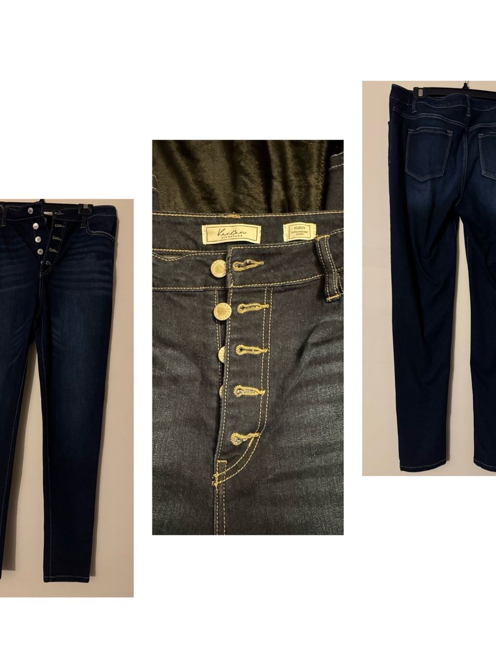 KanCan Dark Wash High-Rise Skinny Jeans with Button Fly